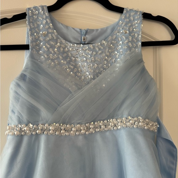 GIRLS 12 CINDERELLA BALL GOWN BEADED SPARKLE FANCY DRESS FLOWER GIRL PAGEANT - Picture 3 of 7